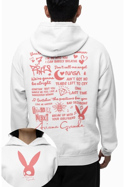 Fuddy Moda سويت شيرت بقلنسوة مطبوع عليه ألبومات أريانا غراندي للجنسين، هودي ب...