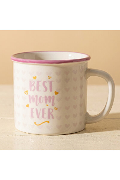 TermaCraft Best Mom Ever Baskılı Beyaz Kupa