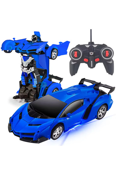 MJ TOYS Oyuncak Uzaktan Kumandalı MaviTransformers Tarzı Robota Dönüşen Oyunc...