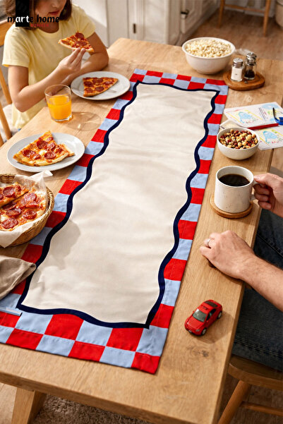 Marte Home Renkli Desen Baskılı Dekoratif Runner