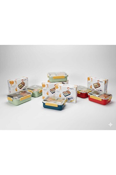 FP FIXPOINT Fixpoint Sefer Taşi 304Steel 3 Compartments 620ml Locking Lid