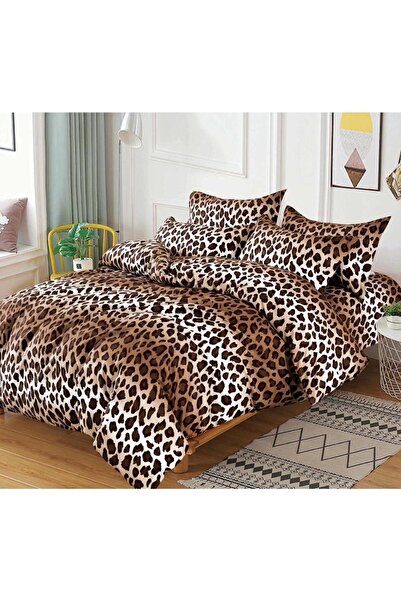 OEM Double bed linen, Fine Cotton, No ironing required, 6 pieces, Animal Print