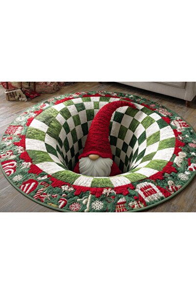 Vivense KIRMIZI CÜCE YILBAŞI TEMALI HALI, 513 YNG 80X80CM