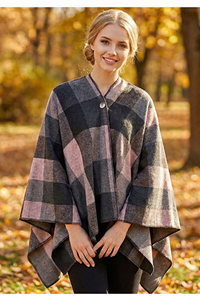 Exve Exclusive Pink Black Checkered Anti-Pilling Outer Fleece Unisex Casual F...