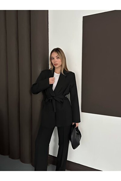 Ekim Store Tie-Up Double Breasted Classic Blazer Jacket