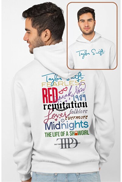 Fuddy Moda سويت شيرت للجنسين من Taylor Albums Back مطبوع بغطاء رأس، هوديي بتص...