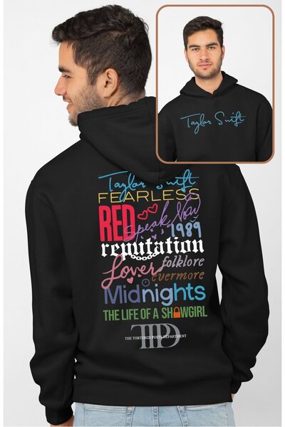 Fuddy Moda سويت شيرت للجنسين من Taylor Albums Back مطبوع بغطاء رأس، هوديي بتص...