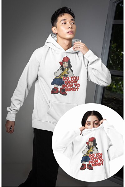 Fuddy Moda Hanorac unisex cu glugă și imprimeu „Do You Now How To Bend” trico...