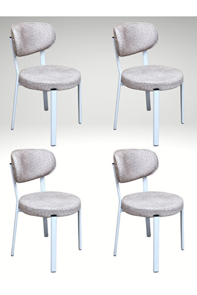 DİLETTO 4 ADET SANDALYE MUTFAK SANDALYESİ GARANTİLİ SALON SANDALYESİ BEYAZ ME...