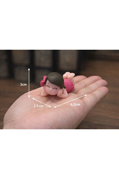 Yerli Mini Dinlenen Kız Figürü – Neşeli Huzur Teraryum& Sukulent& Diorama& Mi...