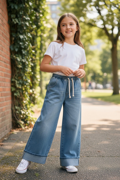 ASL GOLF CLUB Широки дънкови панталони за момиче