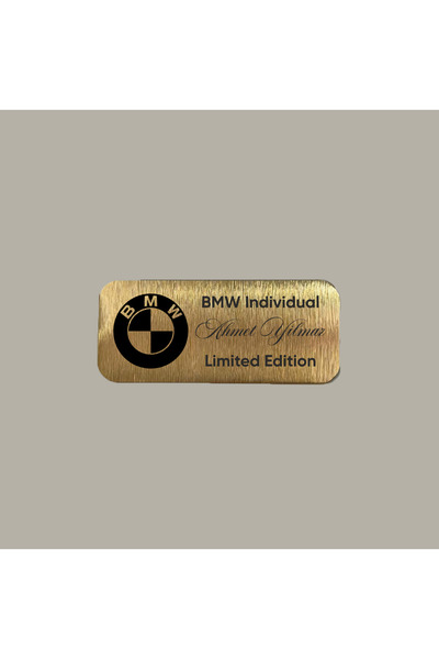 CRF Kişiye Özel Gold Altın BMW Individual Limited Edition Metal Etiket 3x7 cm...