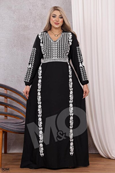 M&O 2 A soft cotton jalabiya with elegant embroidery, comes with a belt, and ...