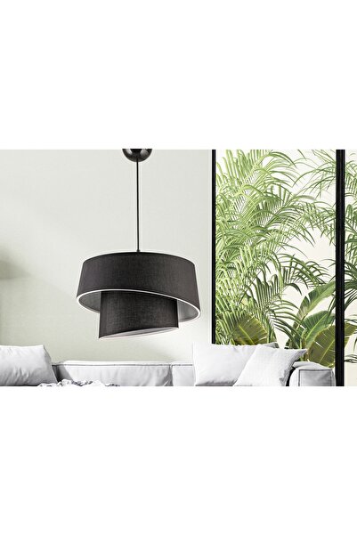 Vivense EVLİGHT BARET PVC 2 KATLI SARKIT AVİZE, SİYAH