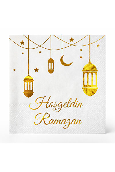 Behind party store Ramadan Themed Gold Printed Napkins – Welcome Ramadan Writ...