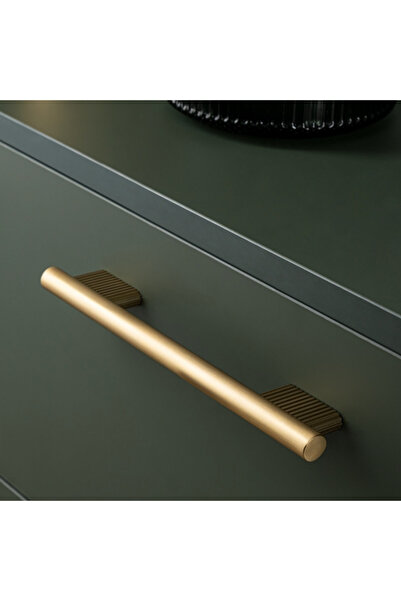System 9486 Modern Düz/Çizgili Kulp Altın Saten Renk 960 mm (iki delik arası ...