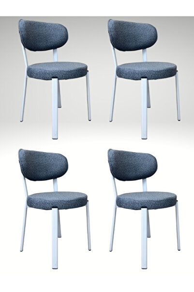 DİLETTO 4 ADET SANDALYE MUTFAK SANDALYESİ GARANTİLİ SALON SANDALYESİ BEYAZ ME...