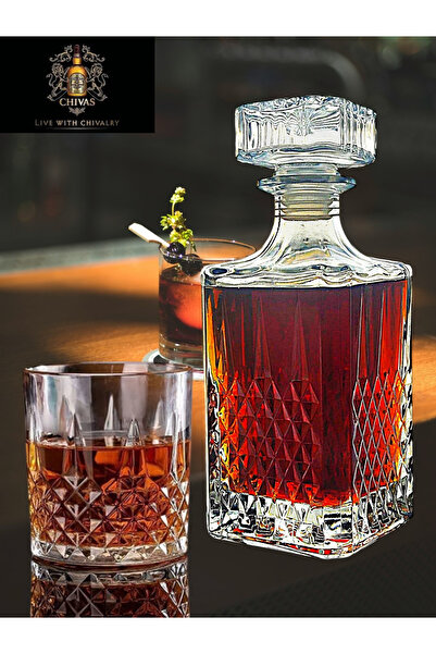 MADAME LUDA 7 Piece Luxury Whiskey Glass. Glass Carafe Decanter Set. Set. (6 ...