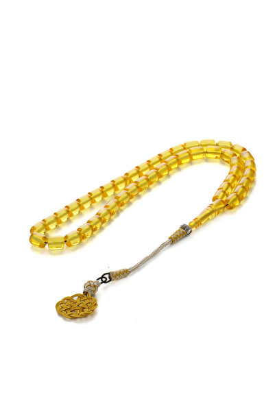 Shaka Khatam Amber dust rosary, 45 beads, 10mm