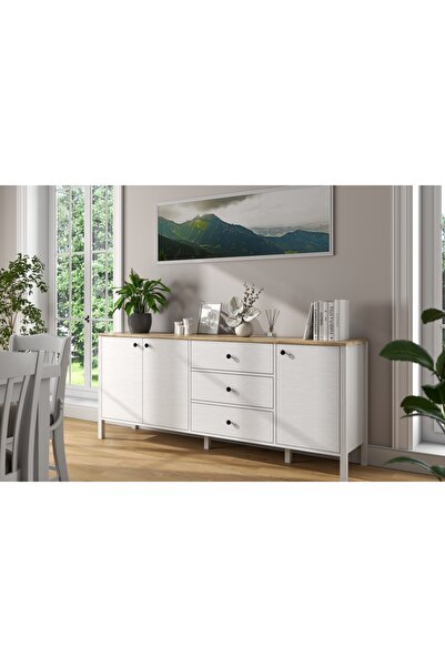 Vivense LUMERA İSKANDİNAV KONSOL, 3 KAPAKLI 3 ÇEKMECELİ