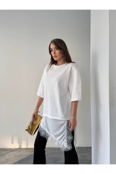 mydukkan.co Lace Detailed Oversized Basic