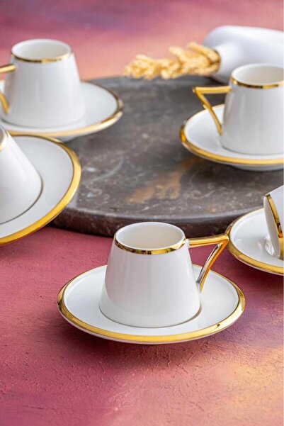 ACAR Elora Cream 6-Person Coffee Cup Set Hxf-05919