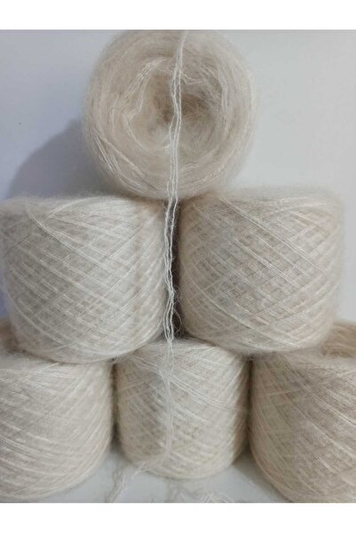 İPEK YÜN İPLİK DÜNYASI Angora Örgü İpi 3 Kat (Ekru) Karışım 100gr