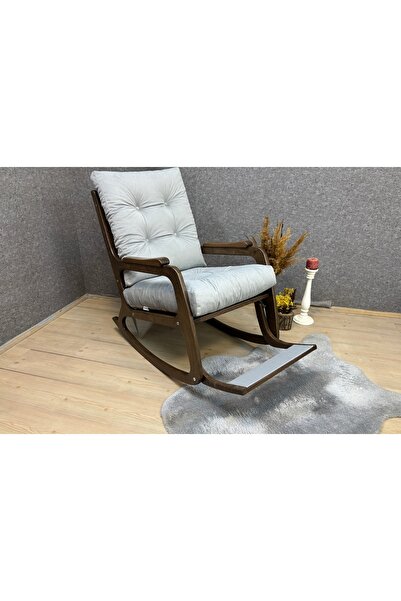 Vivense KONTES SALLANAN SANDALYE, BUZ MAVİSİ, KOYU CEVİZ