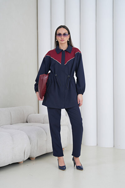 VOLT CLOTHİNG Striped Zipper Detailed Suit