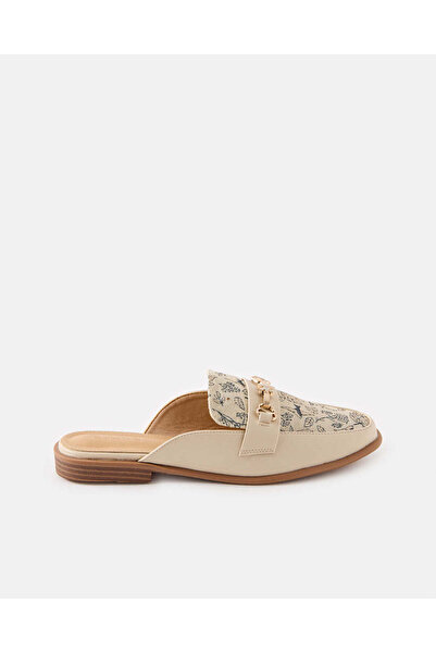 REDTAG Women Beige Embriodery Closed Toe Mule