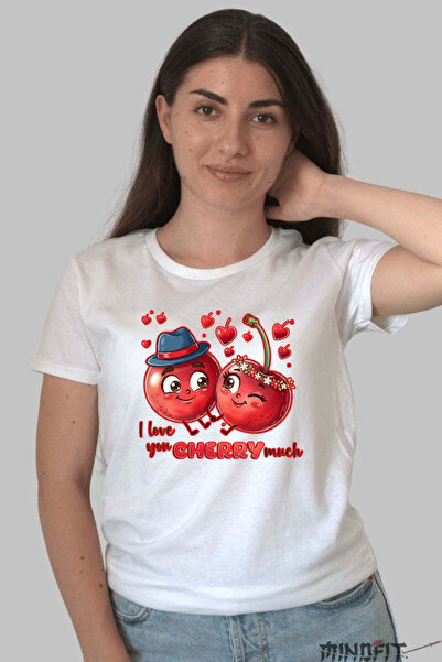GILDAN Tricou Valentine S Day Cuplu I Love You Cherry Much Dama