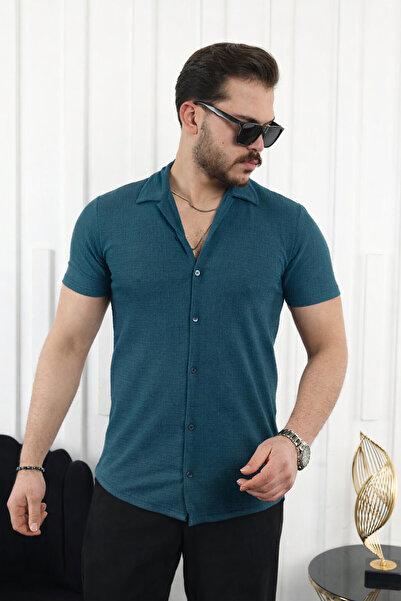 comstar Чоловіча сорочка з коротким рукавом з нанесеним малюнком, з льону, ко...