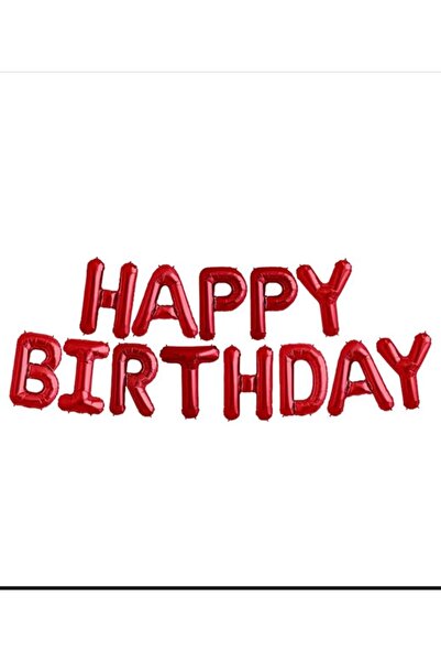 Çemrek Süs Parti Kırmızı Happy Birthday Folyo Balon 16 inç