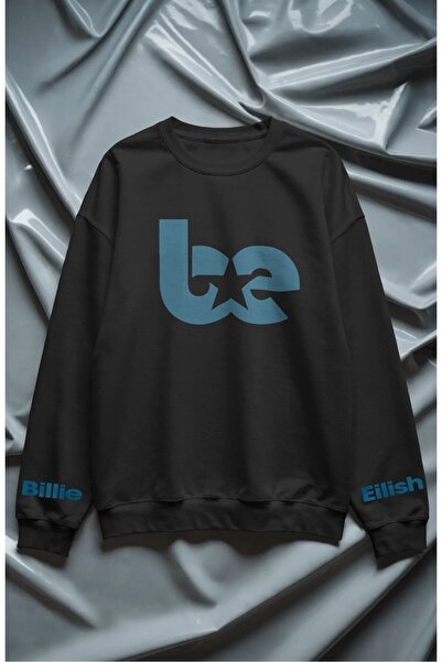 Fuddy Moda Swea unisex oversize Billie Eilish cu imprimeu pe mâneci și gât, f...