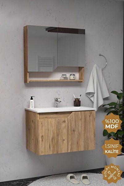 TETA HOME Napoli 80 cm Mdf Banyo Dolabı Seti