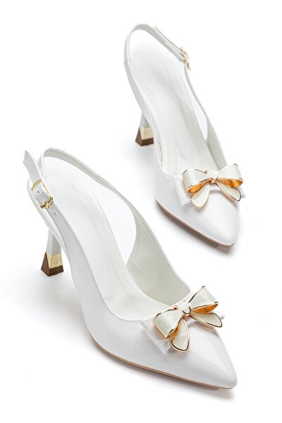 Hayalimdeki Ayakkabı Women's White Patent Leather Special Design Thin Heeled ...