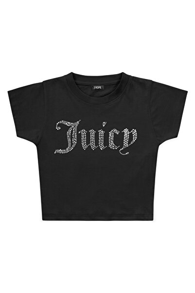 3 ROPE Crop Juicy Double Stone cu imprimeu cu strasuri pentru femei tricou