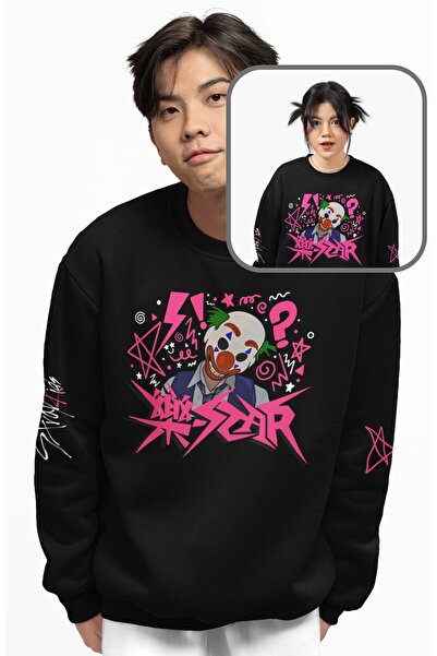 Fuddy Moda سويت شيرت بدون قلنسوة للجنسين قصة فضفاضة Stray Kids Rockstar Kol م...