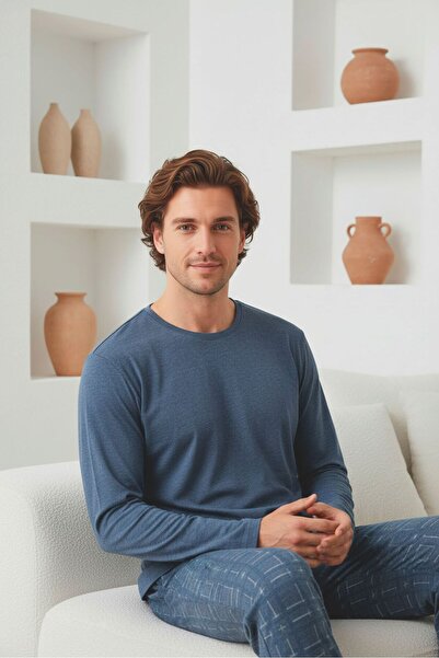 Sude HOMEWEAR Чоловічий комплект піжами з довгим рукавом