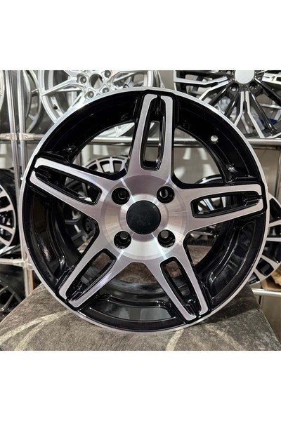 carre 15 inç 4x108 Fiesta Courier Uyumlu Siyah Elmas Kesim Jant Modeli (4 Adet)