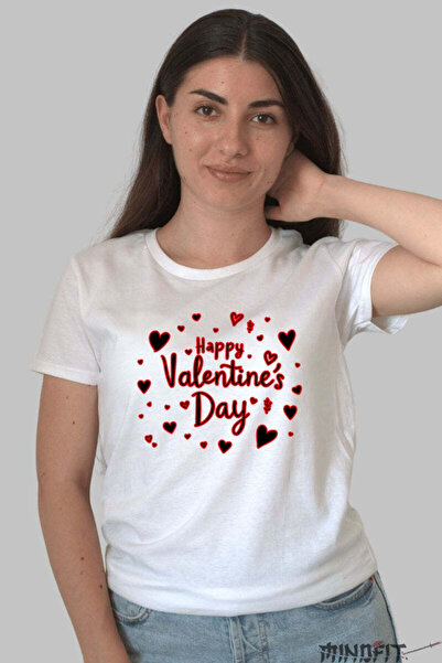 GILDAN Tricou Valentine S Day Happy Valentine S Day Cu Inimi Rosie Dama
