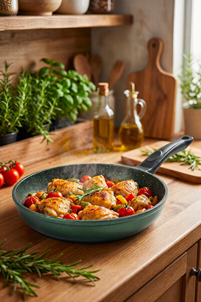 Masterchef Yeşil 22 cm Döküm Tava – Granit Kaplama, Yapışmaz, Orta Boy Günlük...