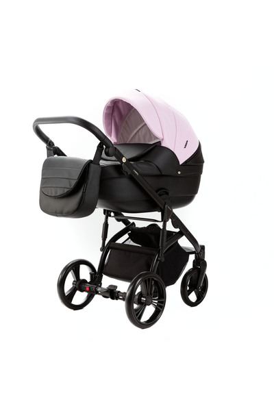 ADAMEX Carucior 2 in 1 Lanti SD101 cu dubla suspensie, Full EcoLeather, Pink ...