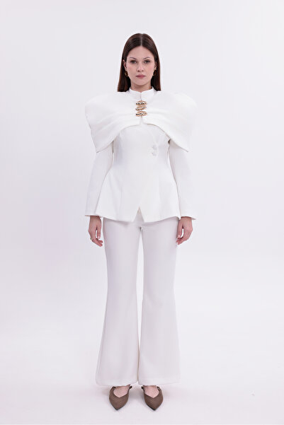 SOLENNE White Straight Pants