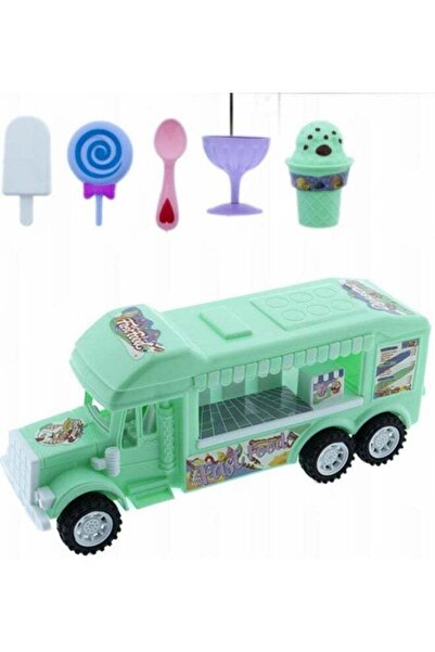Generic Ice Cream and Candy Bus Toy for Kids - Mobile Food Cart Set with Asso...