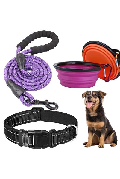 Fish & Paws Set complet pentru plimbarea cainelui Lesa rezistenta, zgarda reg...