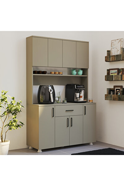 Alfimo Mobilya BELİNDA KAHVE KÖŞESİ MUTFAK DOLABI ÇOK AMAÇLI DOLAP KUMBEJİ