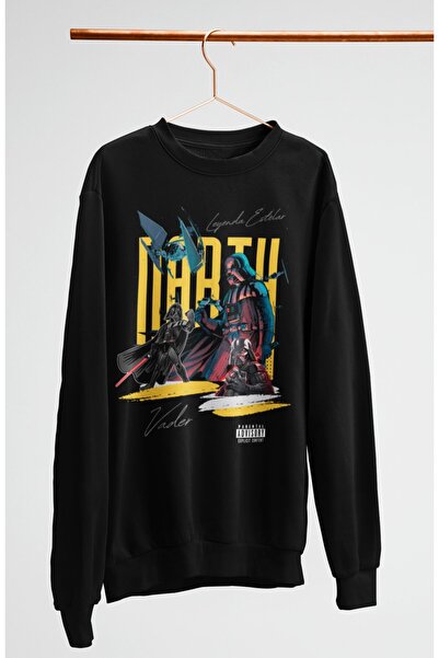 Fuddy Moda Hanorac unisex supradimensionat Starwars Darth Vader imprimat, făr...