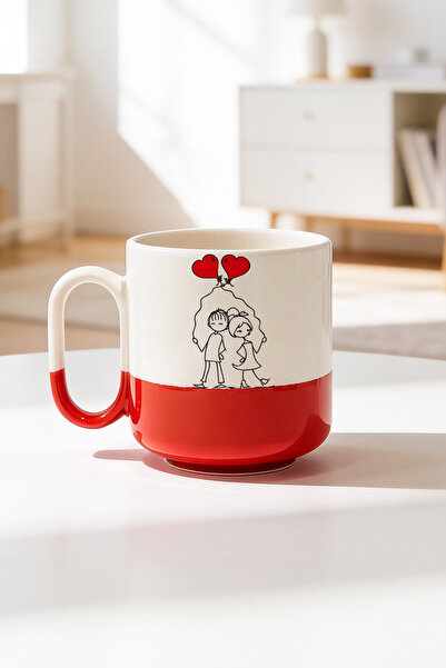 BB TRADE كوب سيراميك مطبوع برو بتصميم بالون الحبيب سعة 330 مل