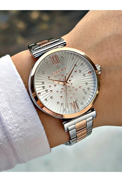 Essence Special Design Silver-Copper Color Steel Band Women Wristwatch Es6608Mr